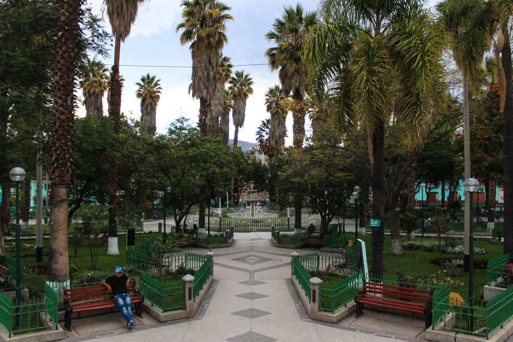 Blick auf den Hauptplatz von Huanta.
